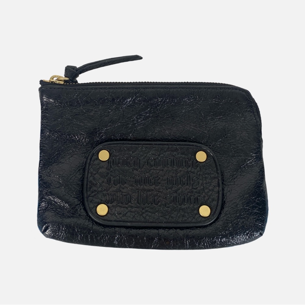 VINTAGE JUICY COUTURE "For Nice Girls Who Like Stuff" Wristlet - Black